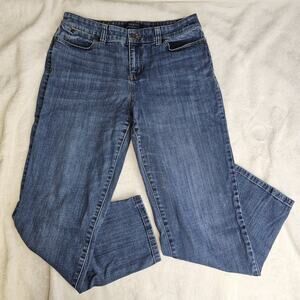 Talbots Jeans Simply Flattering Five Pocket Slim Straight Womens 10 Medium Blue